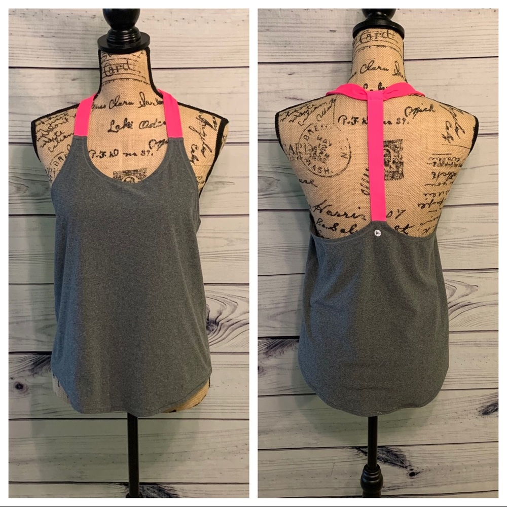 90 Degree | Gray and Pink Athletic Tank Top